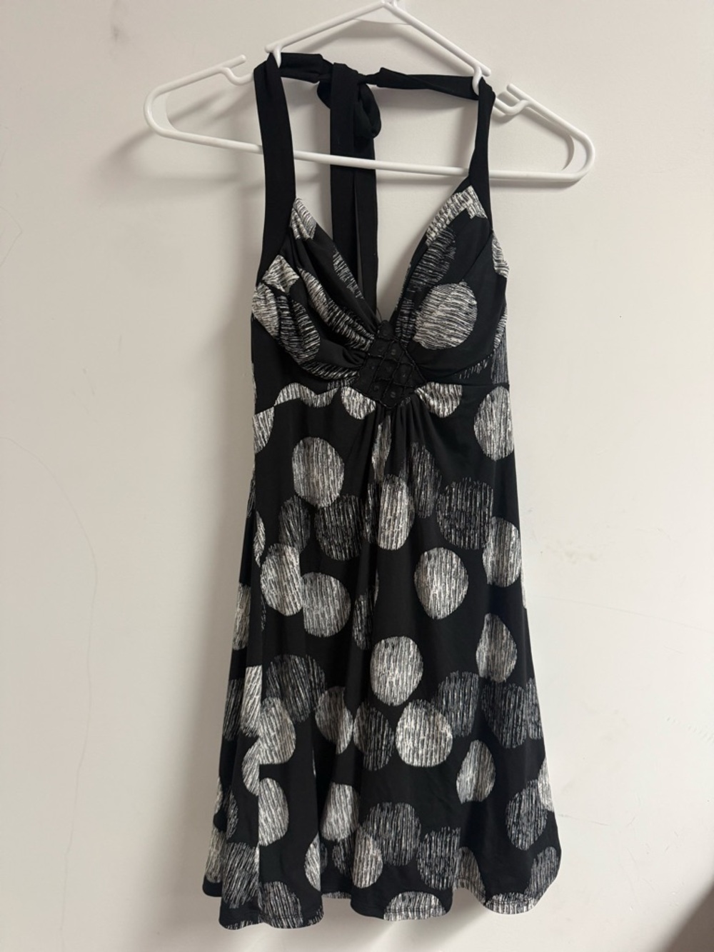 Heart Soul Black Dress with White Dot Pattern